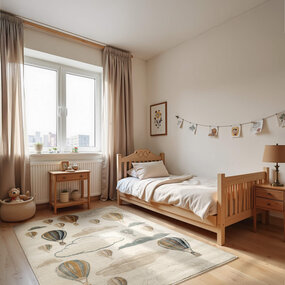 Kindervloerkleed - Luchtballon Crème/Kleurrijk - 120x170 cm Kindervloerkleed - Luchtballon Crème/Kleurrijk - 120x170 cm