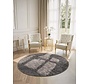 Rond vintage vloerkleed - Prisma Grijs