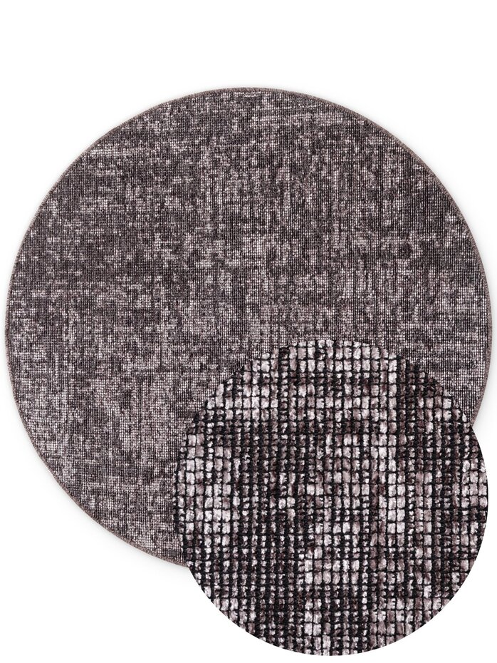 Rond vintage vloerkleed - Prisma Bruin