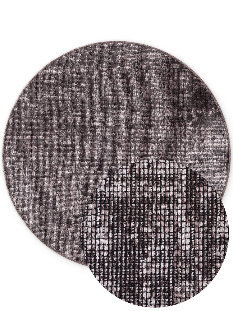 Rond vintage vloerkleed - Prisma Bruin