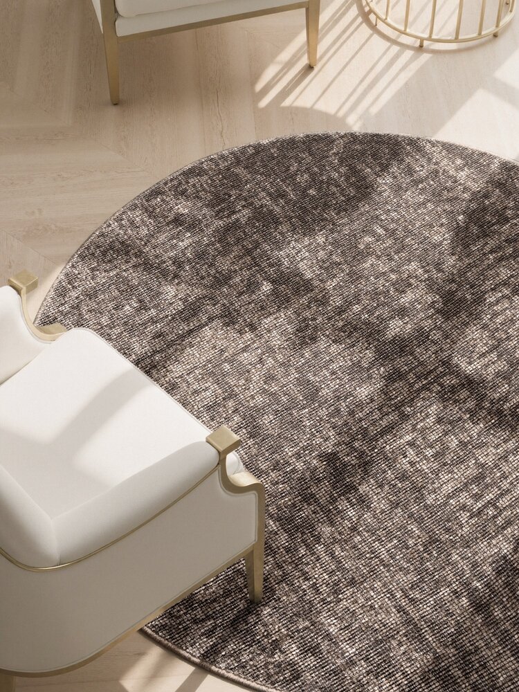 Rond vintage vloerkleed - Prisma Beige