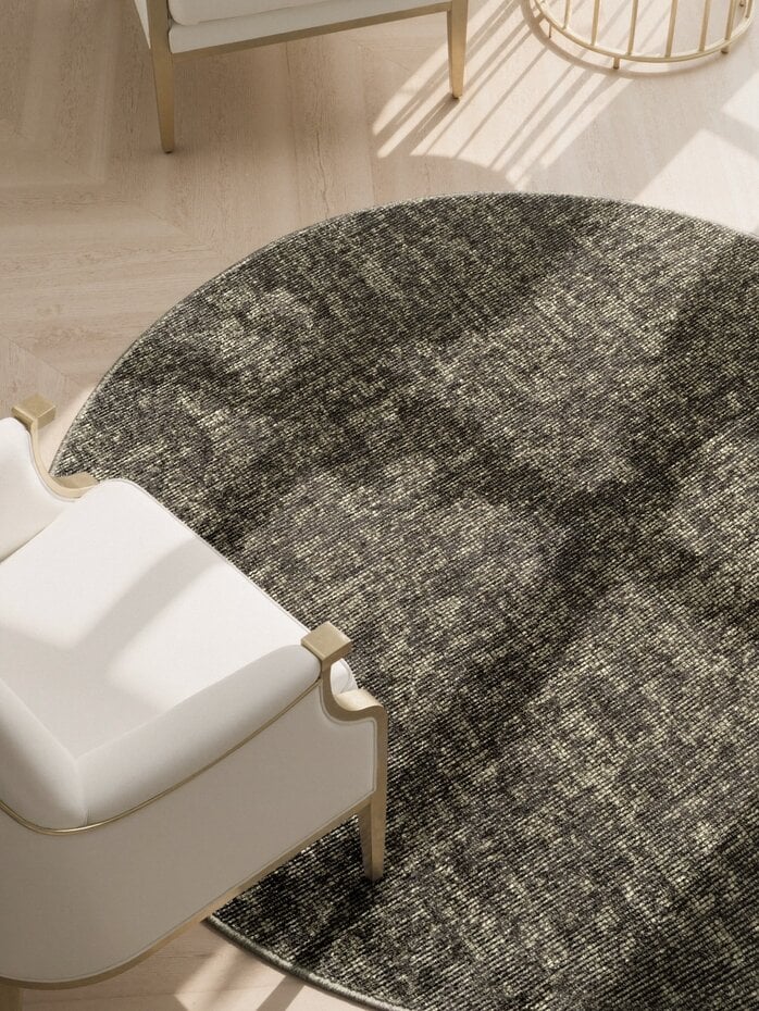 Rond vintage vloerkleed - Prisma Groen