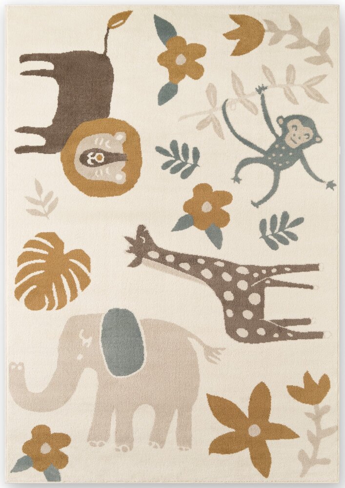Kindervloerkleed - Adventures Animal Safari Crème