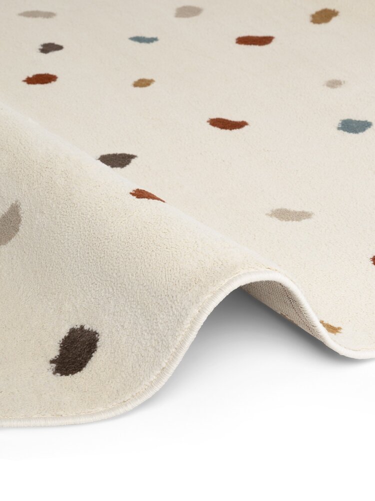 Rond kindervloerkleed - Adventures Dots Crème/Multi