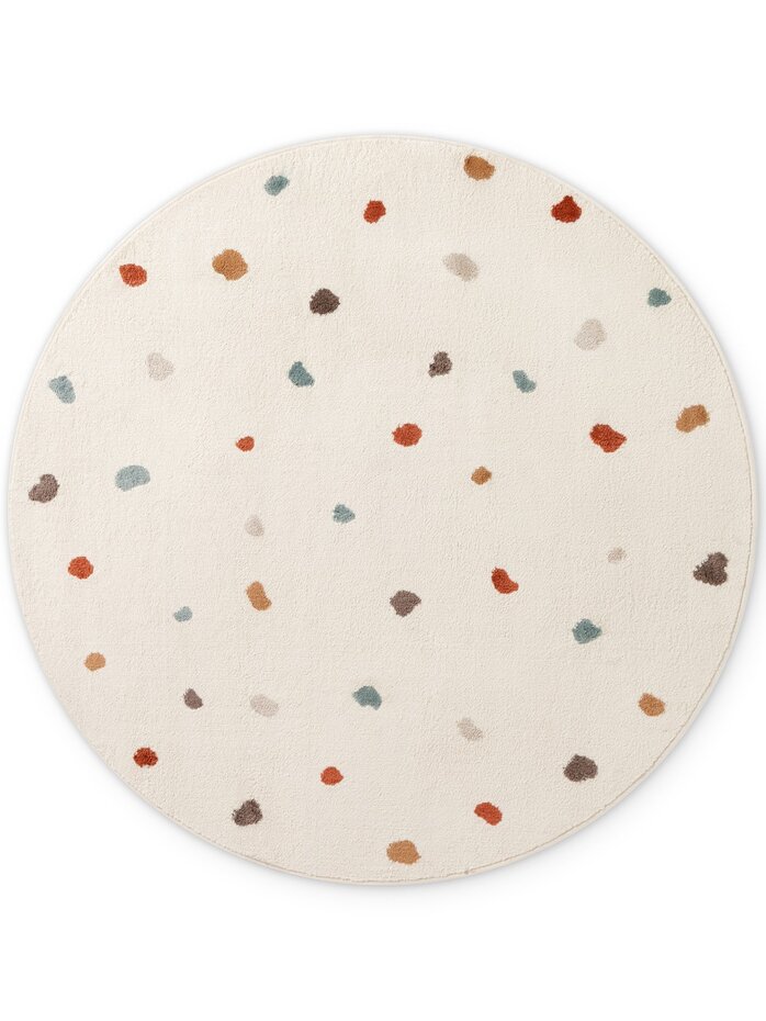 Rond kindervloerkleed - Adventures Dots Crème/Multi