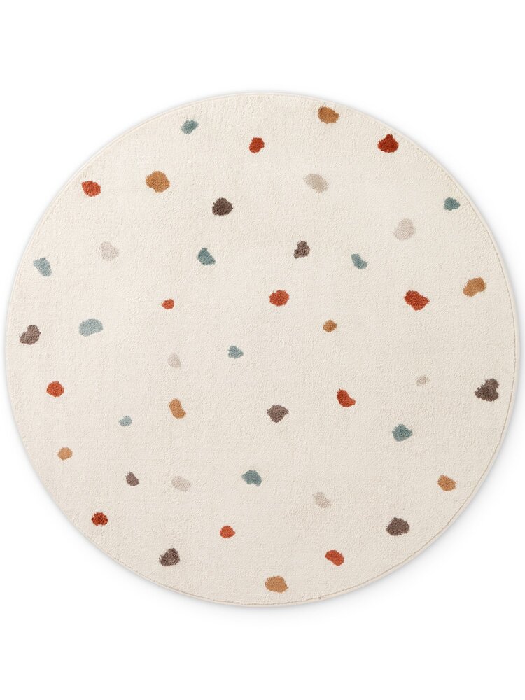 Rond kindervloerkleed - Adventures Dots Crème/Multi