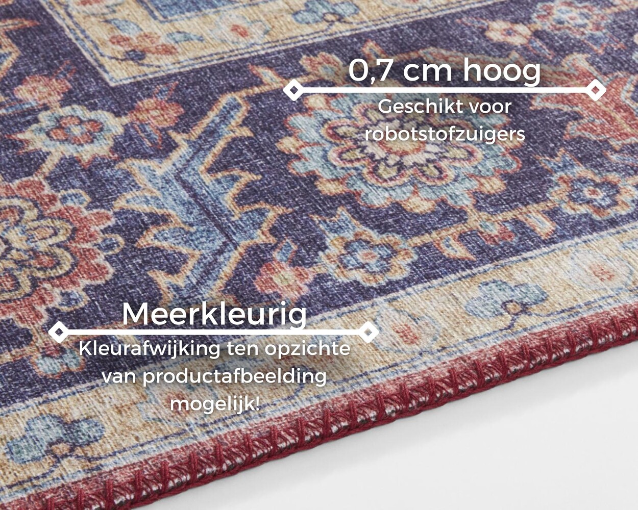 Rond vintage vloerkleed - Oriental Anthea Rood Rond vintage vloerkleed - Oriental Anthea Rood