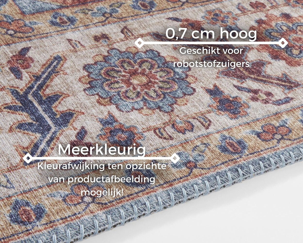 Rond vintage vloerkleed - Oriental Anthea Lichtblauw Rond vintage vloerkleed - Oriental Anthea Lichtblauw