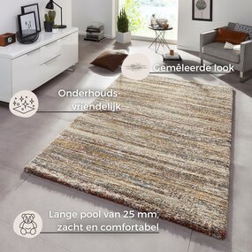 Gemêleerd vloerkleed - Granite Bruin/Multi