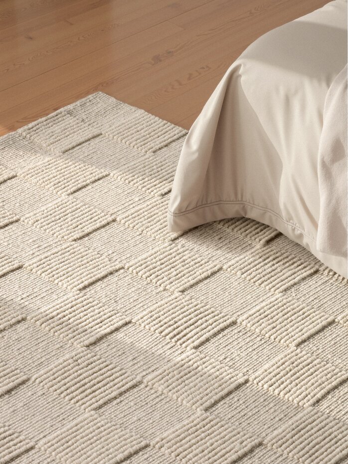 Wollen vloerkleed - Scala Blocks Crème