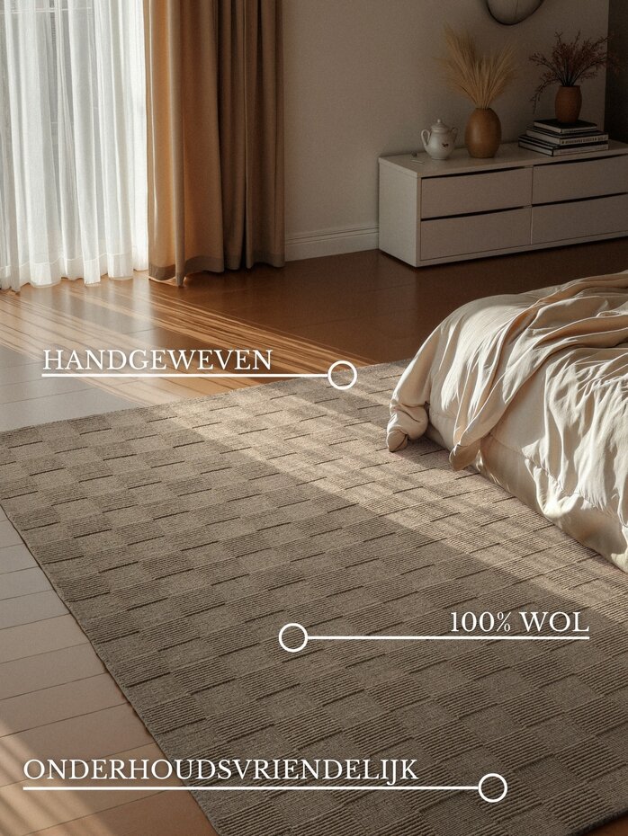 Wollen vloerkleed - Scala Blocks Beige