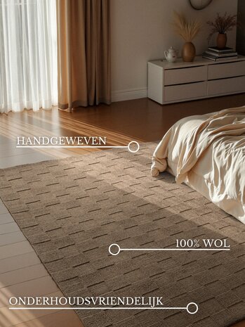 Wollen vloerkleed - Scala Blocks Taupe