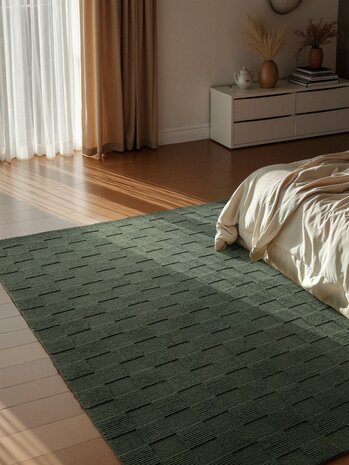 Wollen vloerkleed - Scala Blocks Groen