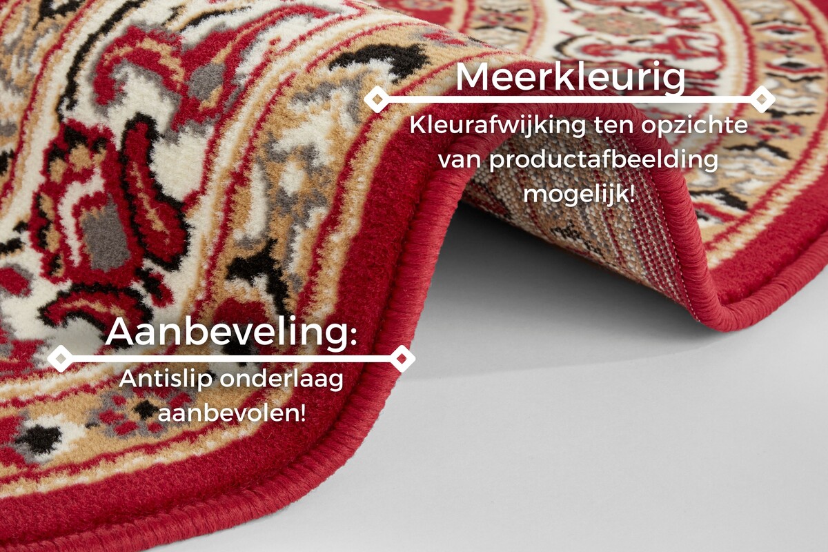 Rond klassiek vloerkleed - Parun Rood Rond klassiek vloerkleed - Parun Rood