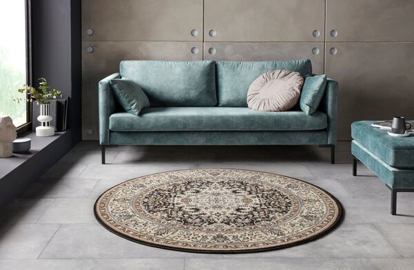 Rond klassiek vloerkleed - Isfahan Bruin/Crème