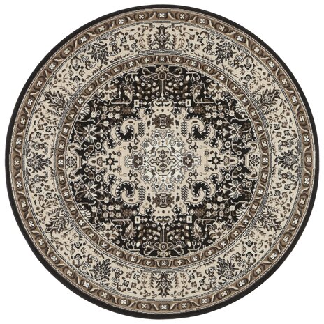Rond klassiek vloerkleed - Isfahan Bruin/Crème