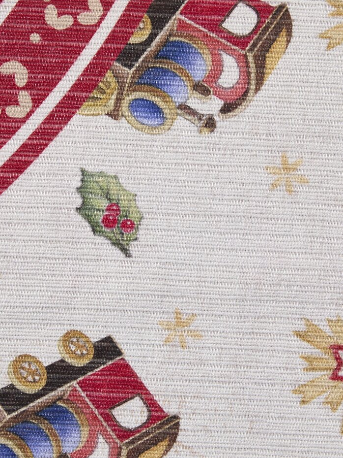 Rond Kerstmis vloerkleed - Toy's Delight Trein Limited Edition Rood/Wit