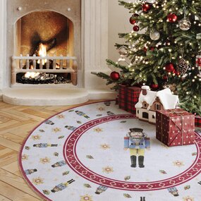 Villeroy & Boch Rond Kerstmis vloerkleed - Toy’s Delight Nutcracker Limited Edition Rood/Wit