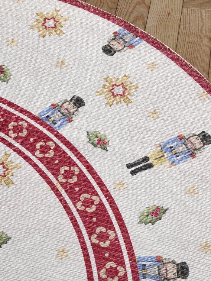 Rond Kerstmis vloerkleed - Toy’s Delight Nutcracker Limited Edition Rood/Wit