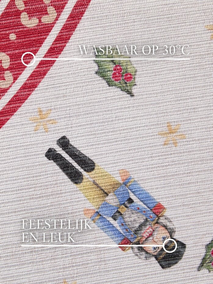 Rond Kerstmis vloerkleed - Toy’s Delight Nutcracker Limited Edition Rood/Wit