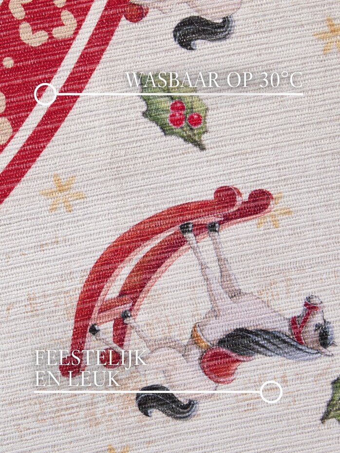 Rond Kerstmis vloerkleed - Toy’s Delight Rocking Horse Limited Edition Rood/Wit Rond Kerstmis vloerkleed - Toy’s Delight Rocking Horse Limited Edition Rood/Wit
