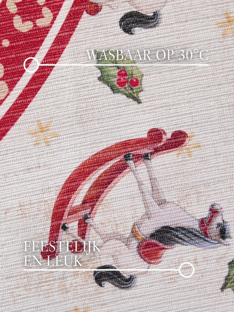 Rond Kerstmis vloerkleed - Toy’s Delight Rocking Horse Limited Edition Rood/Wit Rond Kerstmis vloerkleed - Toy’s Delight Rocking Horse Limited Edition Rood/Wit