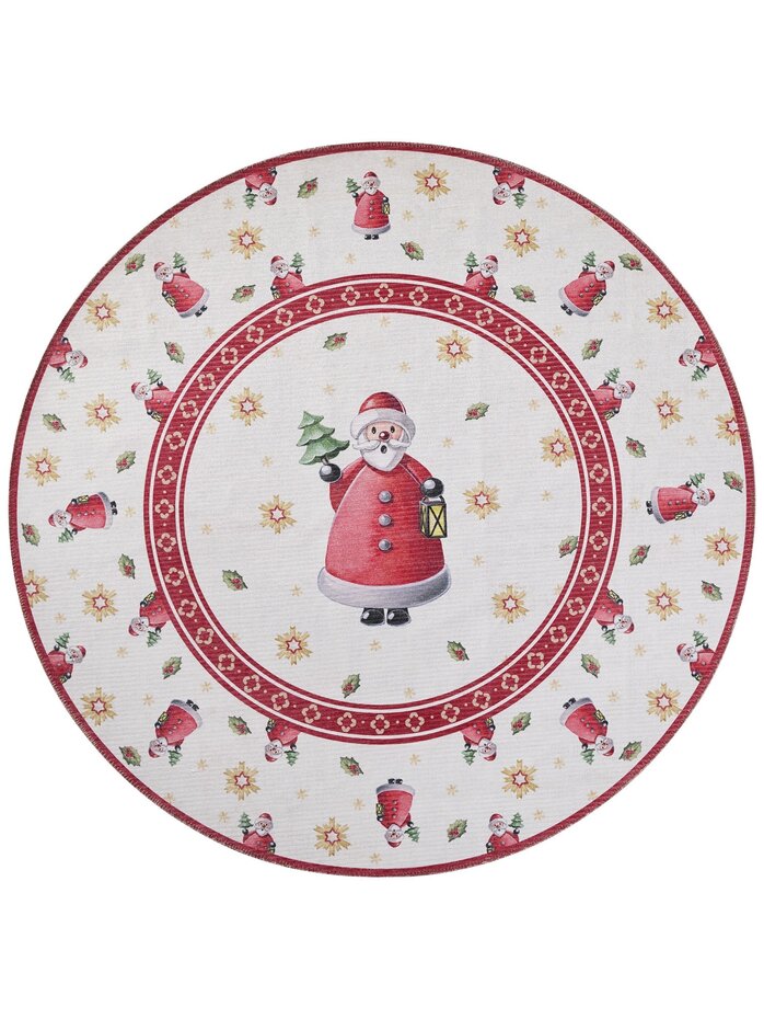 Rond Kerstmis vloerkleed - Toy’s Delight Santa Limited Edition Rood/Wit
