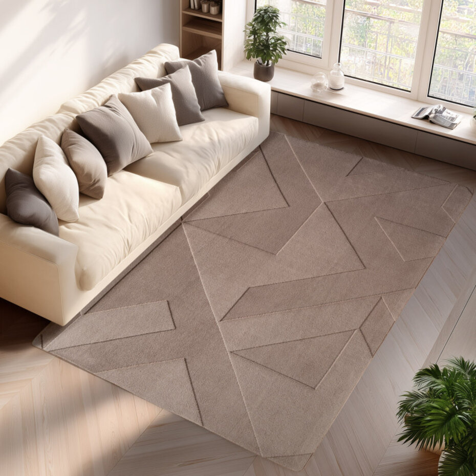 Modern vloerkleed – Sensi Geo Beige