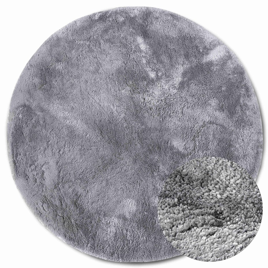 Rond hoogpolig vloerkleed - Cosy Calida Zilver Rond hoogpolig vloerkleed - Cosy Calida Zilver