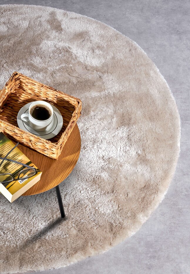Rond hoogpolig vloerkleed – Cosy Calida Crème Rond hoogpolig vloerkleed – Cosy Calida Crème