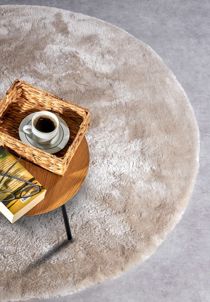 Rond hoogpolig vloerkleed – Cosy Calida Crème Rond hoogpolig vloerkleed – Cosy Calida Crème