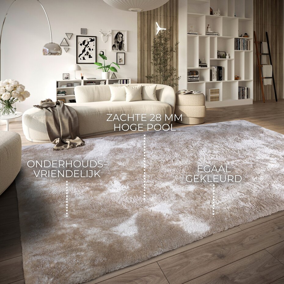 Hoogpolig vloerkleed – Cosy Calida Crème Hoogpolig vloerkleed – Cosy Calida Crème