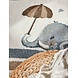 Kindervloerkleed - Little Elephant Crème/Multicolor Kindervloerkleed - Little Elephant Crème/Multicolor