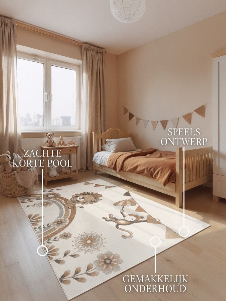 Kindervloerkleed - Little Lion Crème/Multicolor Kindervloerkleed - Little Lion Crème/Multicolor