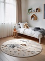 Rond Kindervloerkleed - Little Elephant Crème/Multicolor