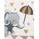 Rond Kindervloerkleed - Little Elephant Crème/Multicolor Rond Kindervloerkleed - Little Elephant Crème/Multicolor