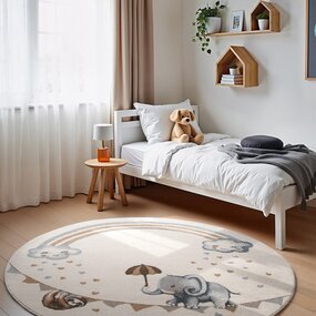 Villeroy & Boch Rond kindervloerkleed – Rainbow Elephant Crème/Multicolor Villeroy & Boch Rond kindervloerkleed – Rainbow Elephant Crème/Multicolor