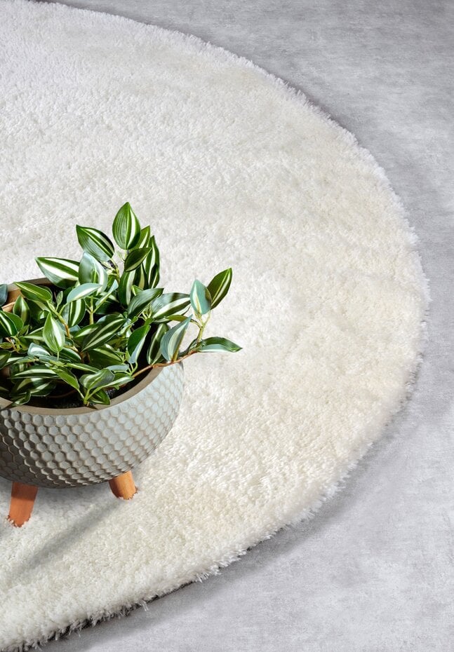 Rond hoogpolig vloerkleed - Olaf Shaggy Crème Rond hoogpolig vloerkleed - Olaf Shaggy Crème