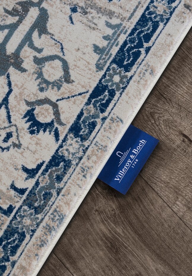 Vintage vloerkleed - Emmanuel Blauw/Crème Vintage vloerkleed - Emmanuel Blauw/Crème