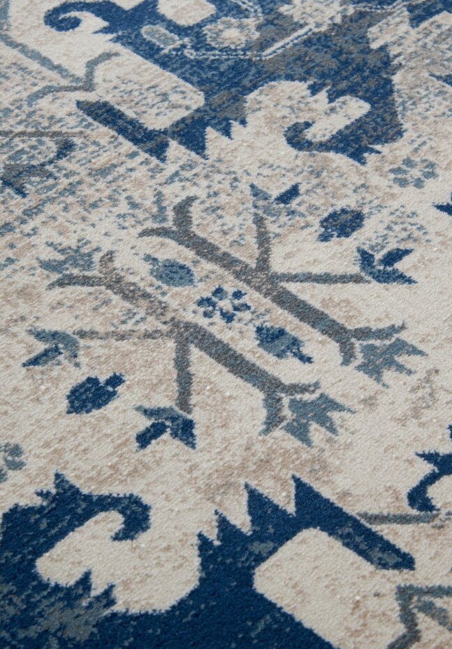 Vintage vloerkleed - Emmanuel Blauw/Crème Vintage vloerkleed - Emmanuel Blauw/Crème