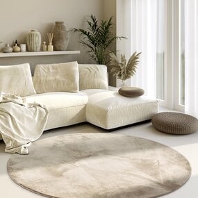 Villeroy & Boch Rond effen vloerkleed - Leon Crème Villeroy & Boch Rond effen vloerkleed - Leon Crème