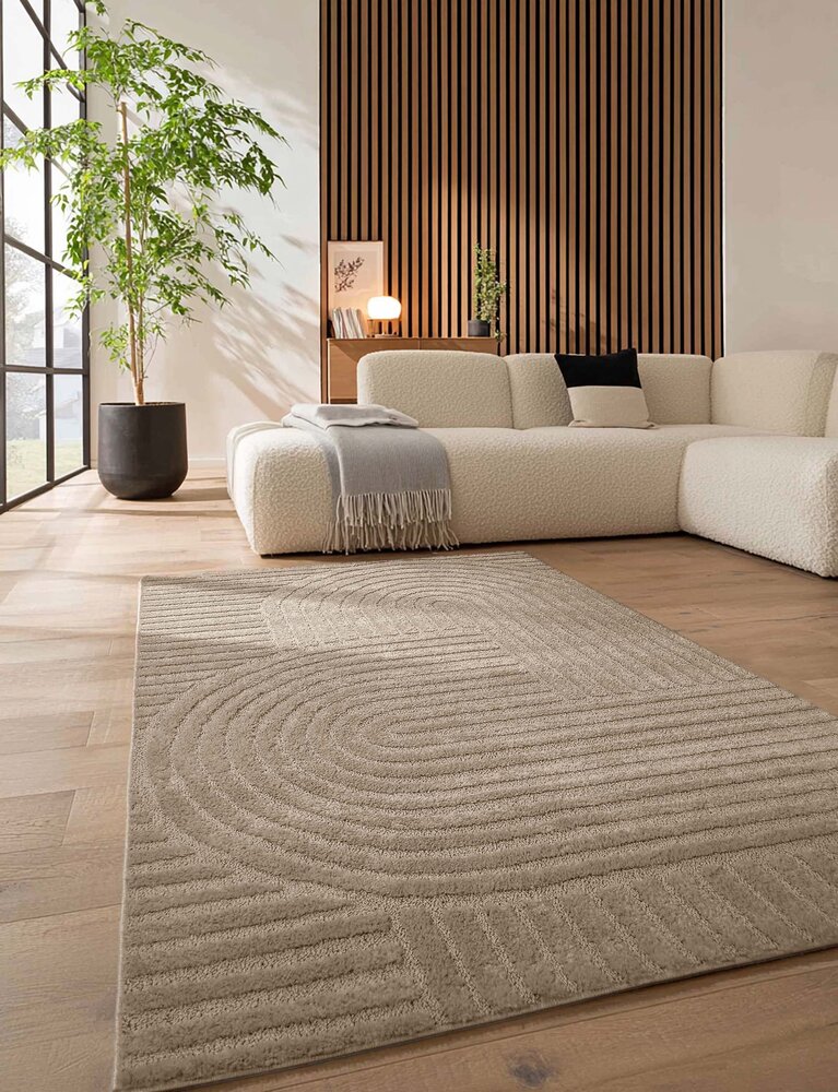 Scandinavisch vloerkleed - Skadi Curve Beige Scandinavisch vloerkleed - Skadi Curve Beige