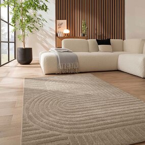 Scandinavisch vloerkleed - Skadi Curve Beige Scandinavisch vloerkleed - Skadi Curve Beige