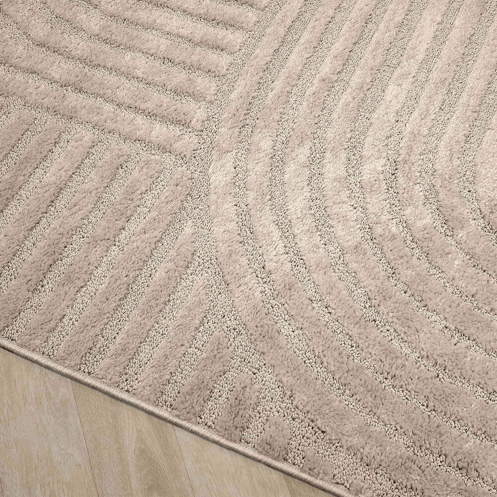 Scandinavisch vloerkleed - Skadi Curve Beige Scandinavisch vloerkleed - Skadi Curve Beige