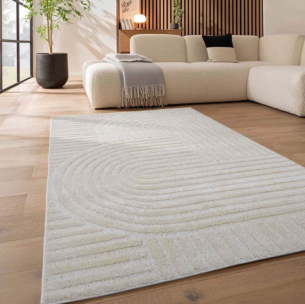 Scandinavisch vloerkleed - Skadi Curve Crème Scandinavisch vloerkleed - Skadi Curve Crème