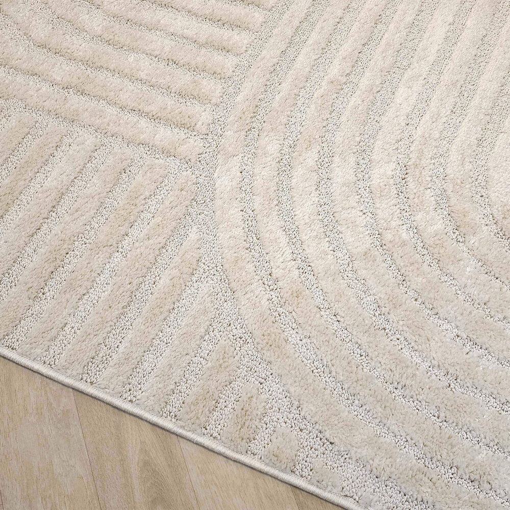 Scandinavisch vloerkleed - Skadi Curve Crème Scandinavisch vloerkleed - Skadi Curve Crème