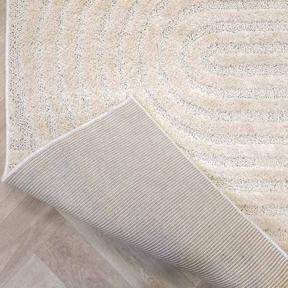 Scandinavisch vloerkleed - Skadi Curve Crème Scandinavisch vloerkleed - Skadi Curve Crème