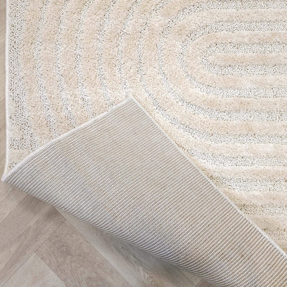 Scandinavisch vloerkleed - Skadi Curve Crème Scandinavisch vloerkleed - Skadi Curve Crème