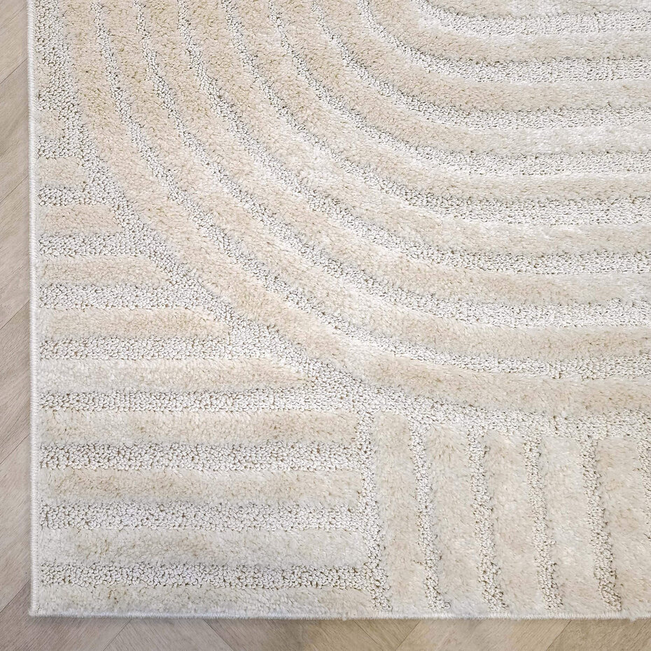 Scandinavisch vloerkleed - Skadi Curve Crème Scandinavisch vloerkleed - Skadi Curve Crème