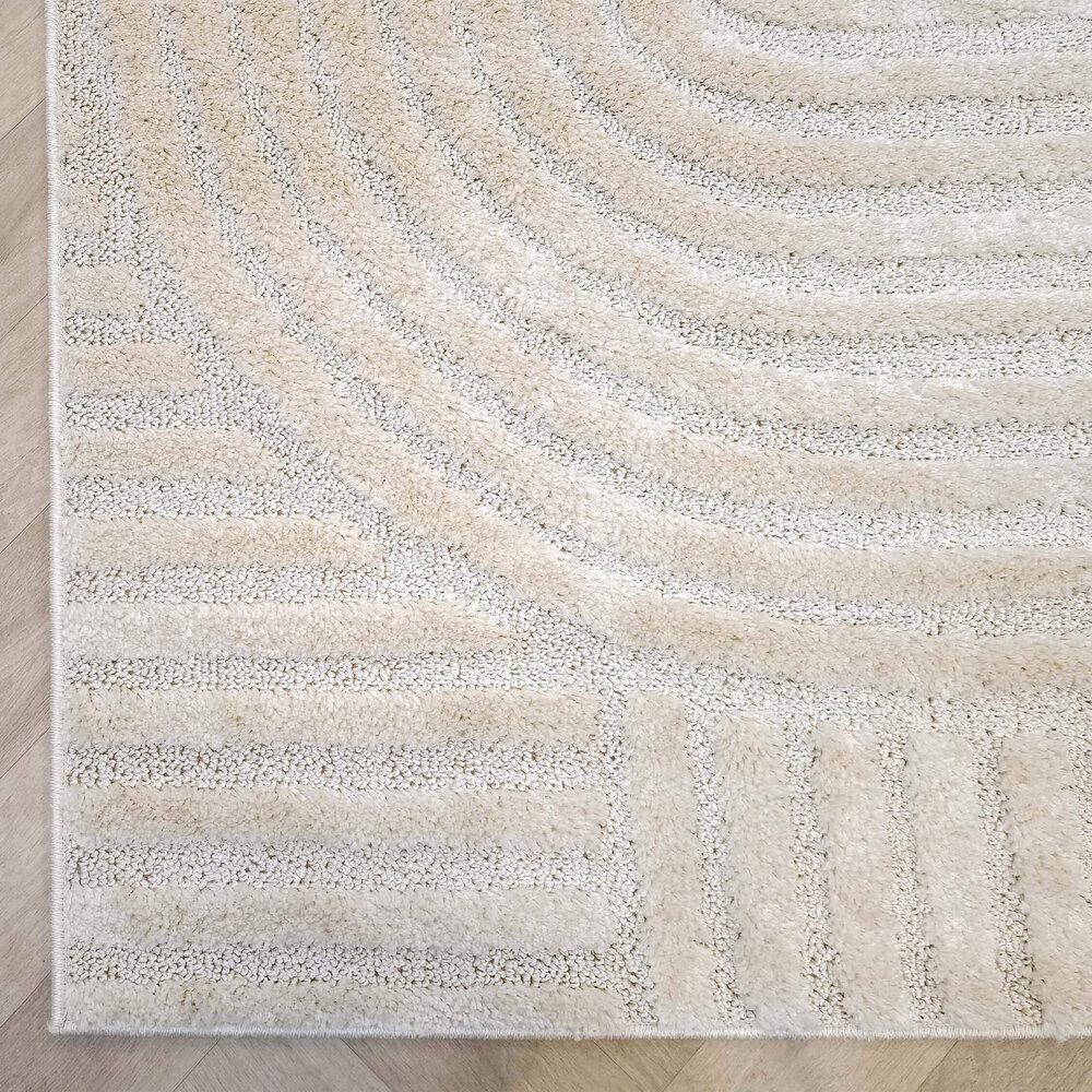 Scandinavisch vloerkleed - Skadi Curve Crème Scandinavisch vloerkleed - Skadi Curve Crème